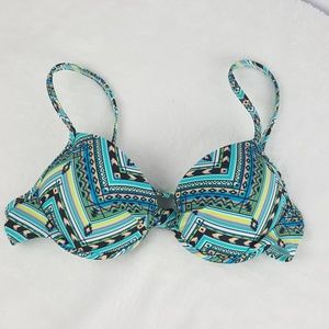 Hobie Pushup Tribal Print Adjustable Bikini Top